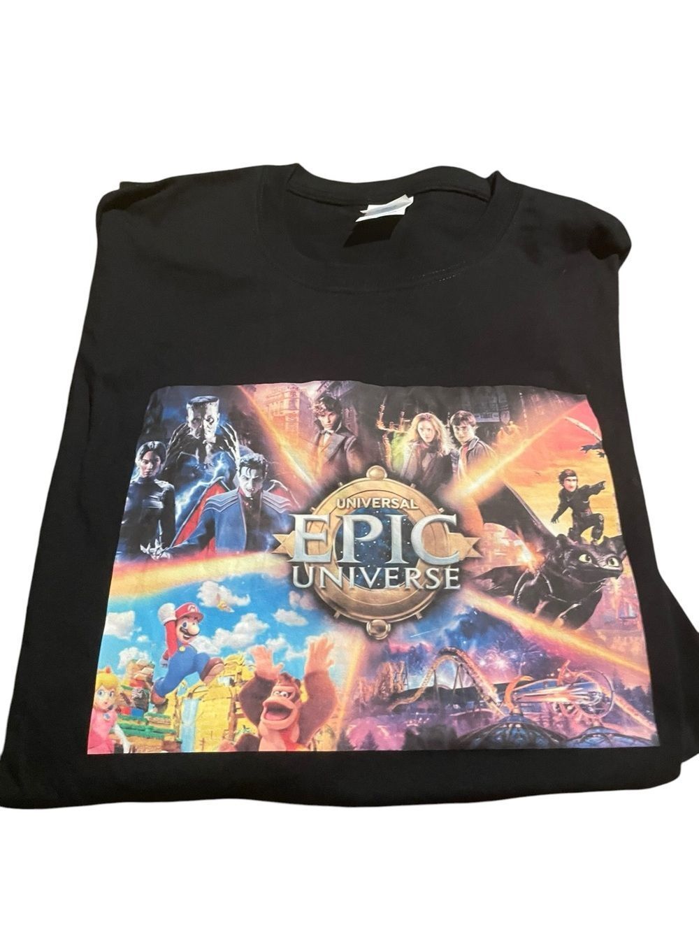 Universal Epic Universe Black mens Graphic Tee size XXl new never worn